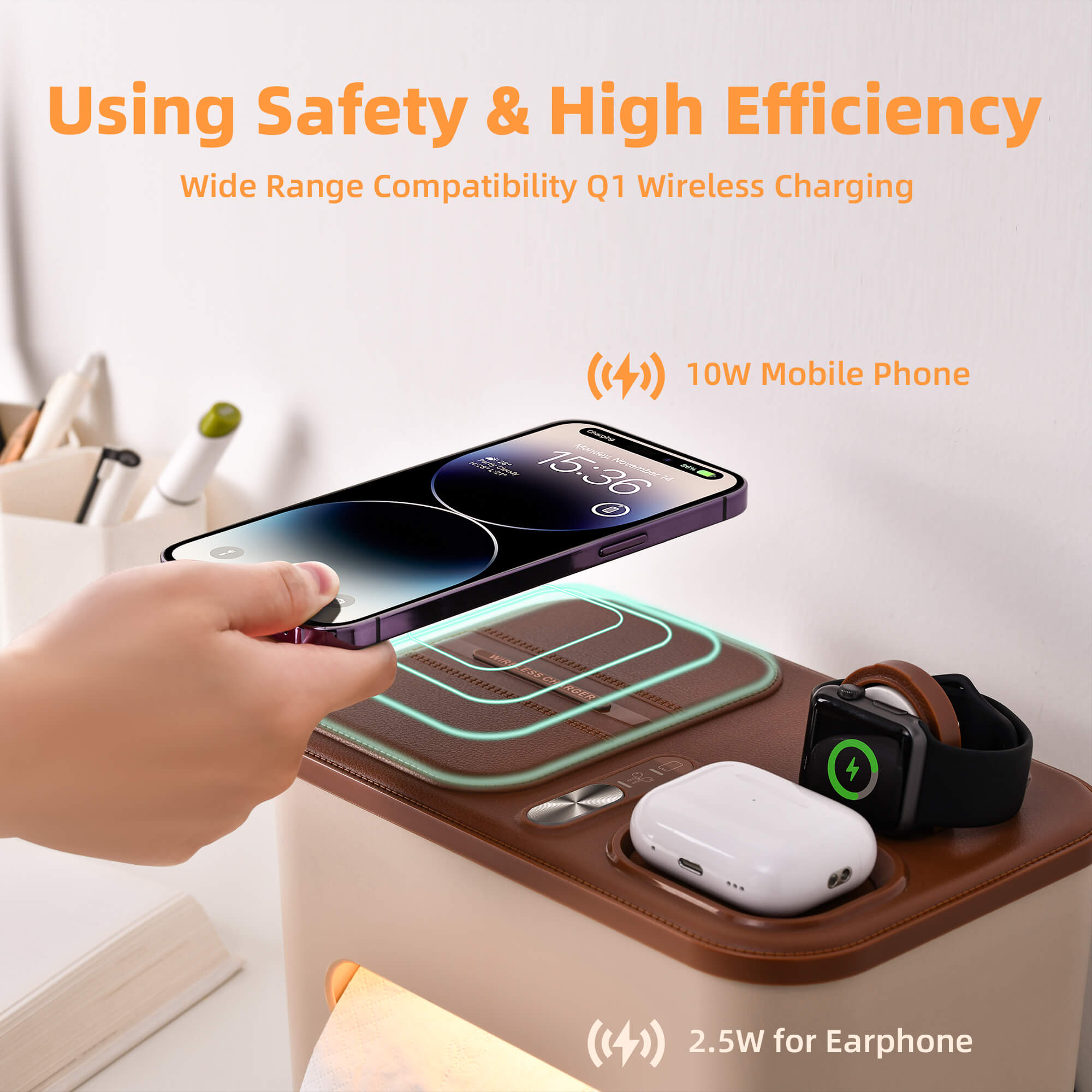 Capon Multifunction Tissue Holder with 3 in 1 Fast Charging Station-Q1 Wireless Charging, Compatible Phone, Watch & AirPods, Rectangular Tissue Box Cover with Night Light for Home Office Decor Capon Multifunction Tissue Holder with 3 in 1 Fast Charging Station-Q1 Wireless Charging, Compatible Phone, Watch & AirPods, Rectangular Tissue Box Cover with Night Light for Home Office Decor